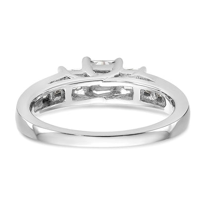 Verlobungsring aus 14K Weißgold mit 3 simulierten Diamanten