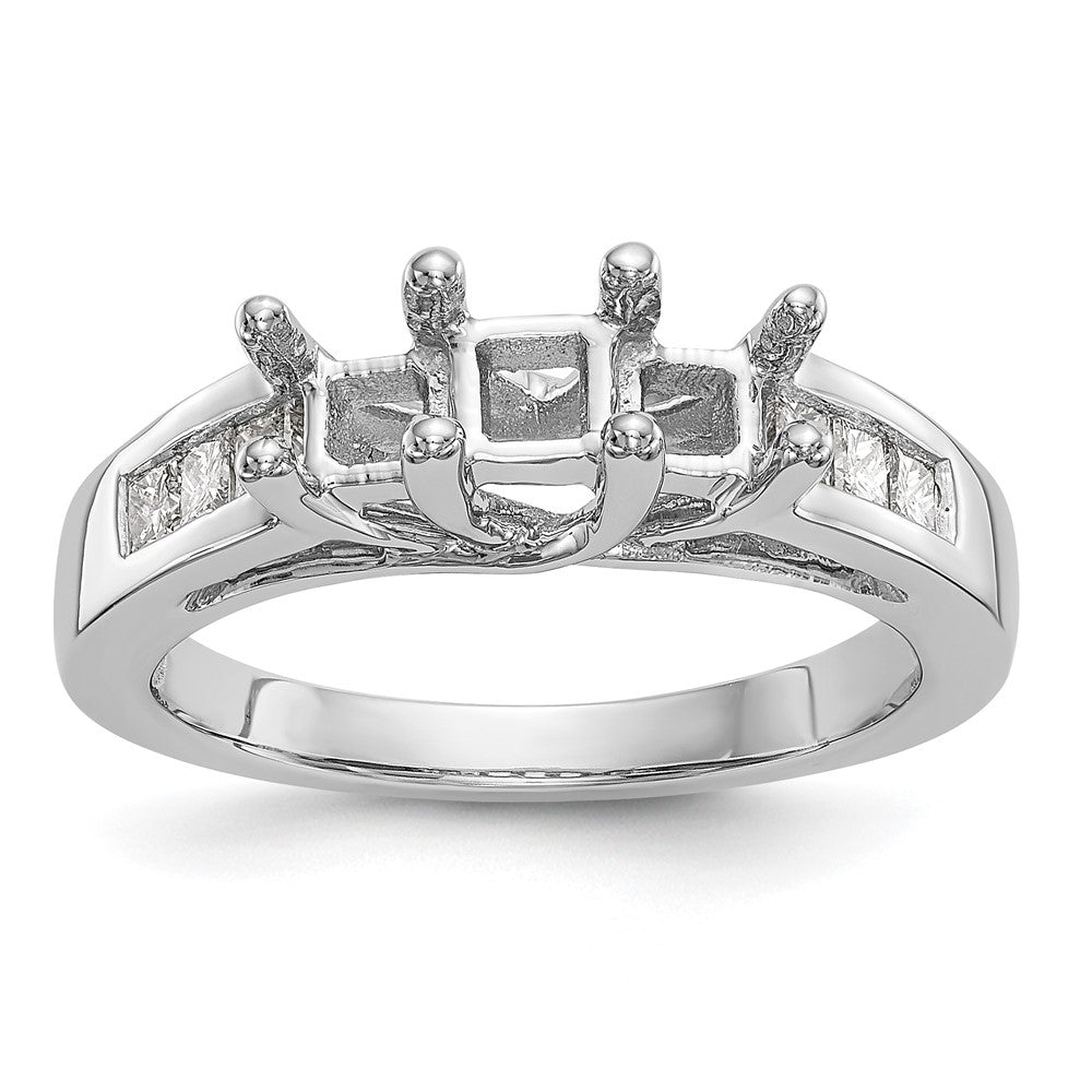 Verlobungsring aus 14K Weißgold mit 3 simulierten Diamanten