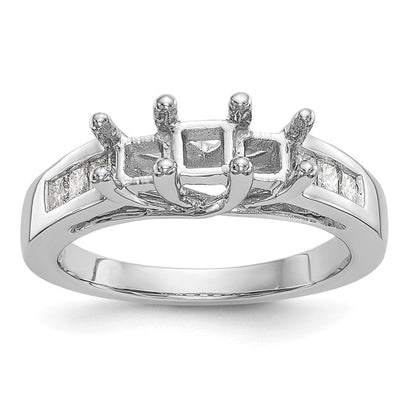 Verlobungsring aus 14K Weißgold mit 3 simulierten Diamanten