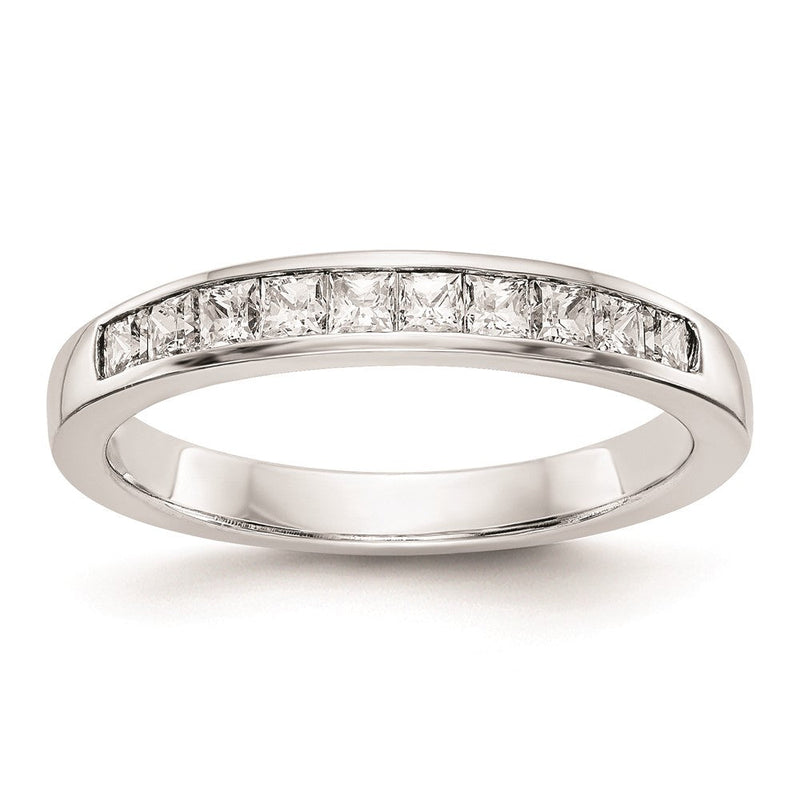 14K Weißgold Ehering mit natürlichen Diamanten