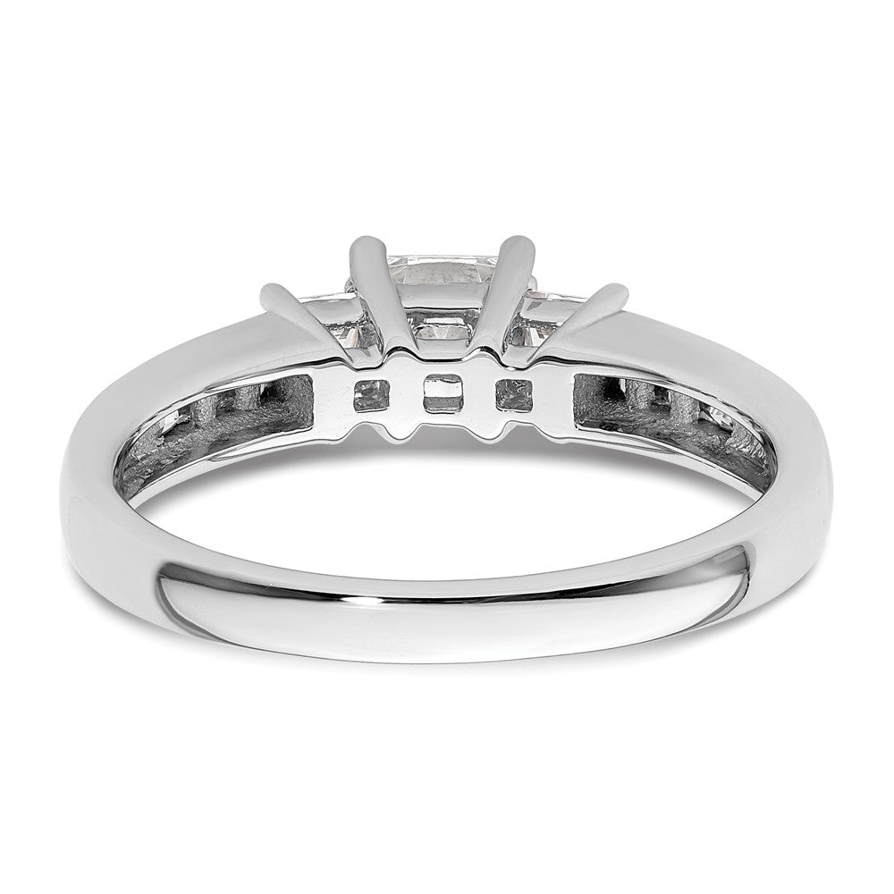 14K Weißgold Verlobungsring mit 3 simulierten Diamanten