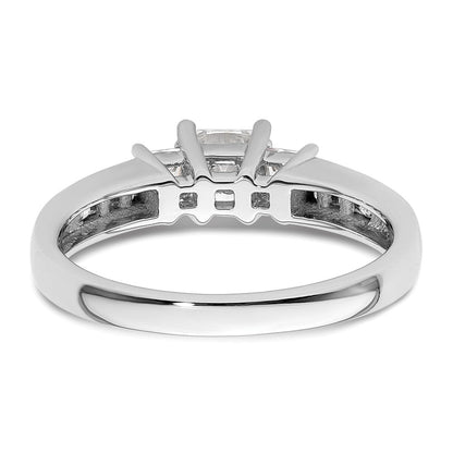 14K Weißgold Verlobungsring mit 3 simulierten Diamanten