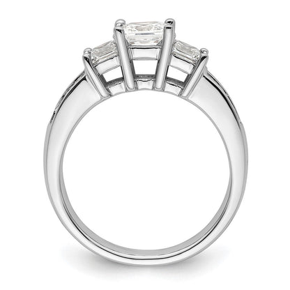 Verlobungsring aus 14K Weißgold mit 3 simulierten Diamanten