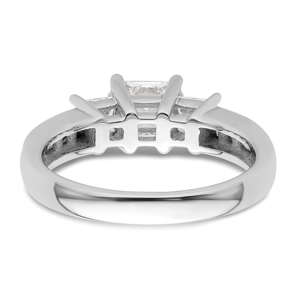 Verlobungsring aus 14K Weißgold mit 3 simulierten Diamanten