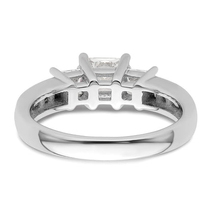 Verlobungsring aus 14K Weißgold mit 3 simulierten Diamanten