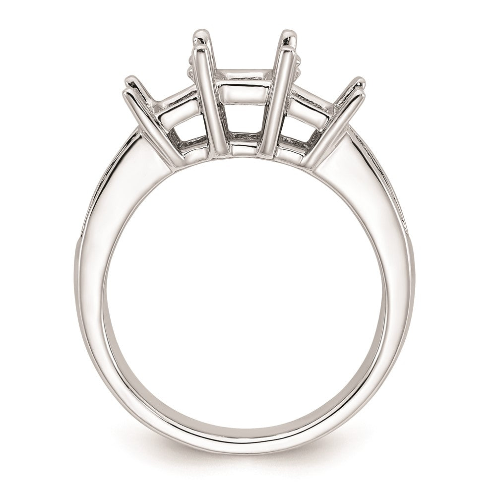 14K Weißgold Verlobungsring mit 3 simulierten Diamanten