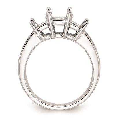 14K Weißgold Verlobungsring mit 3 simulierten Diamanten