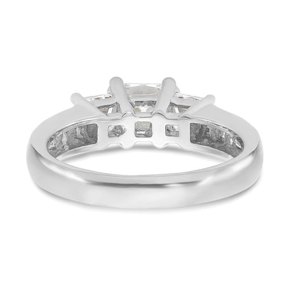 14K Weißgold Verlobungsring mit 3 simulierten Diamanten