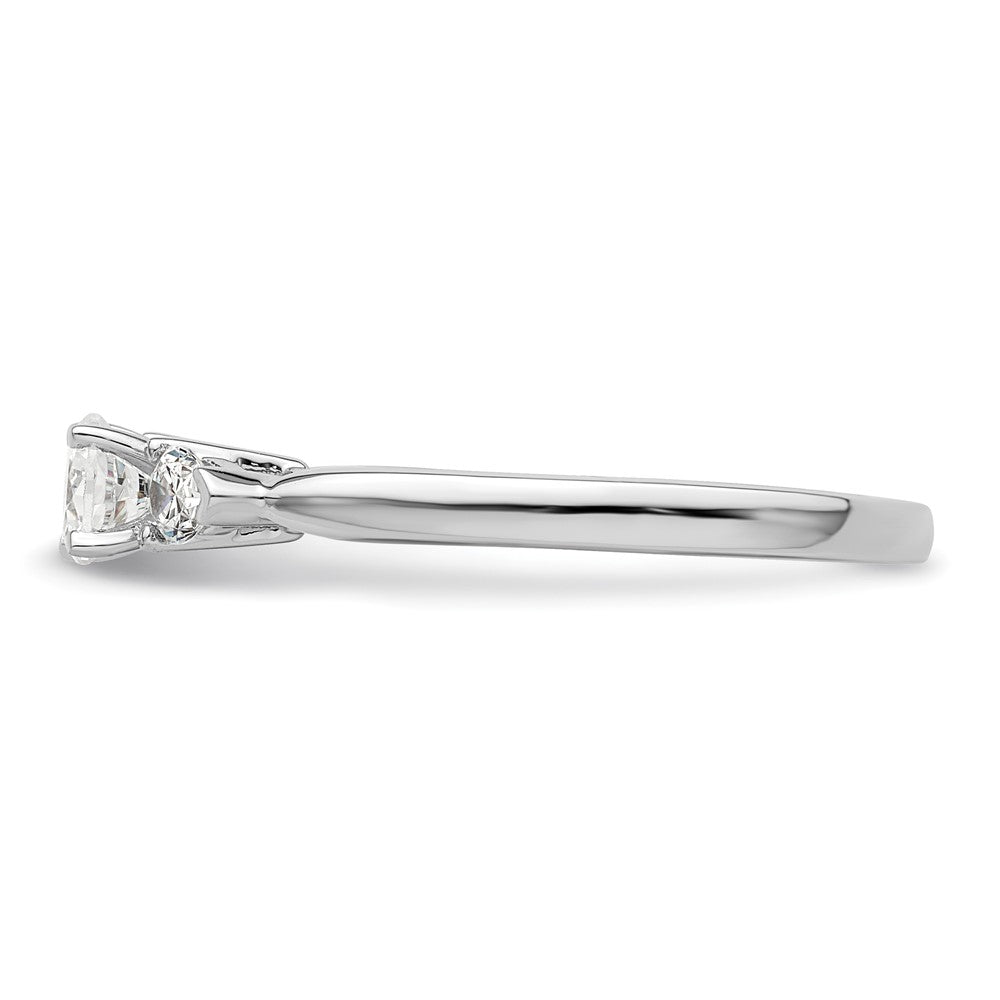 14K Weißgold 3 Stein Stift Set Mittig Tropfen Diamant Halbfassung Verlobungsring