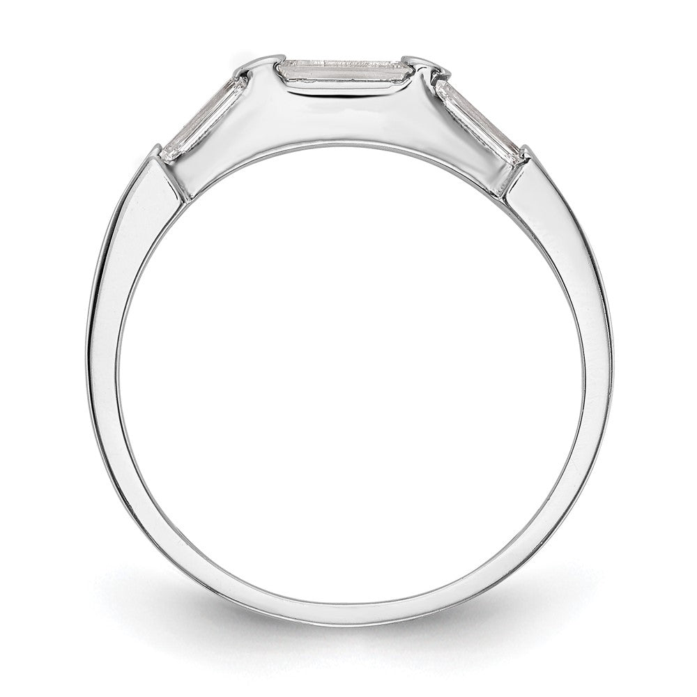 14K Weißgold Baguette Diamant Komplett Ehering