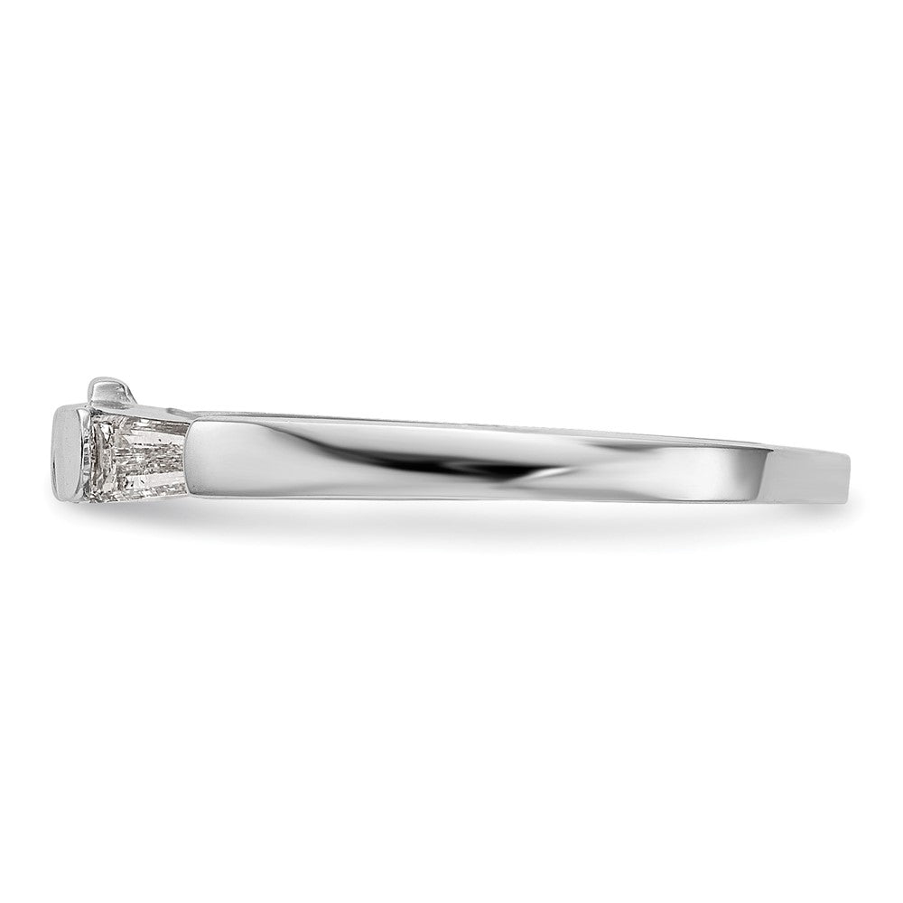 14K Weißgold Baguette Diamant Komplett Ehering
