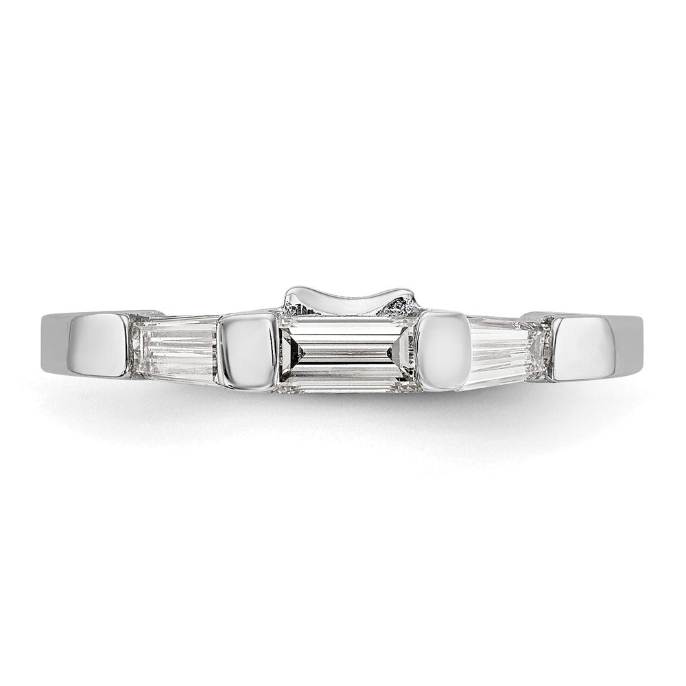14K Weißgold Baguette Diamant Komplett Ehering