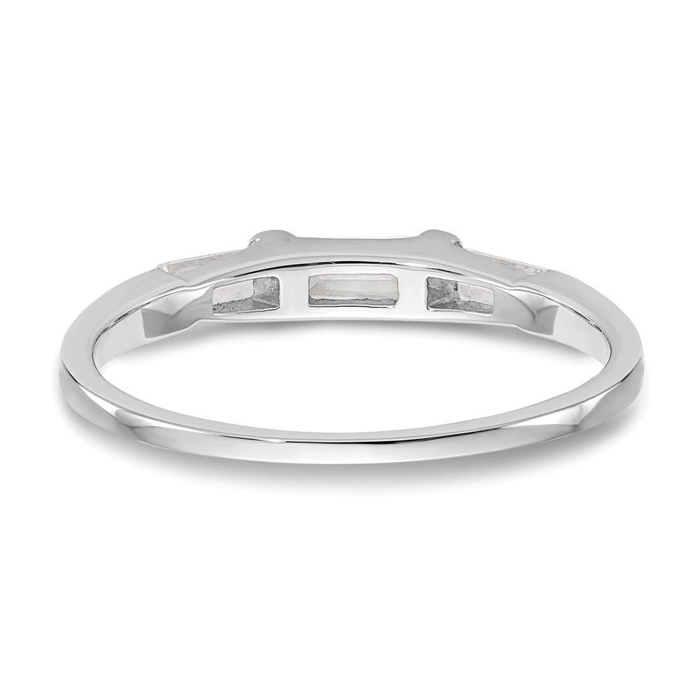 14K Weißgold Baguette Diamant Komplett Ehering