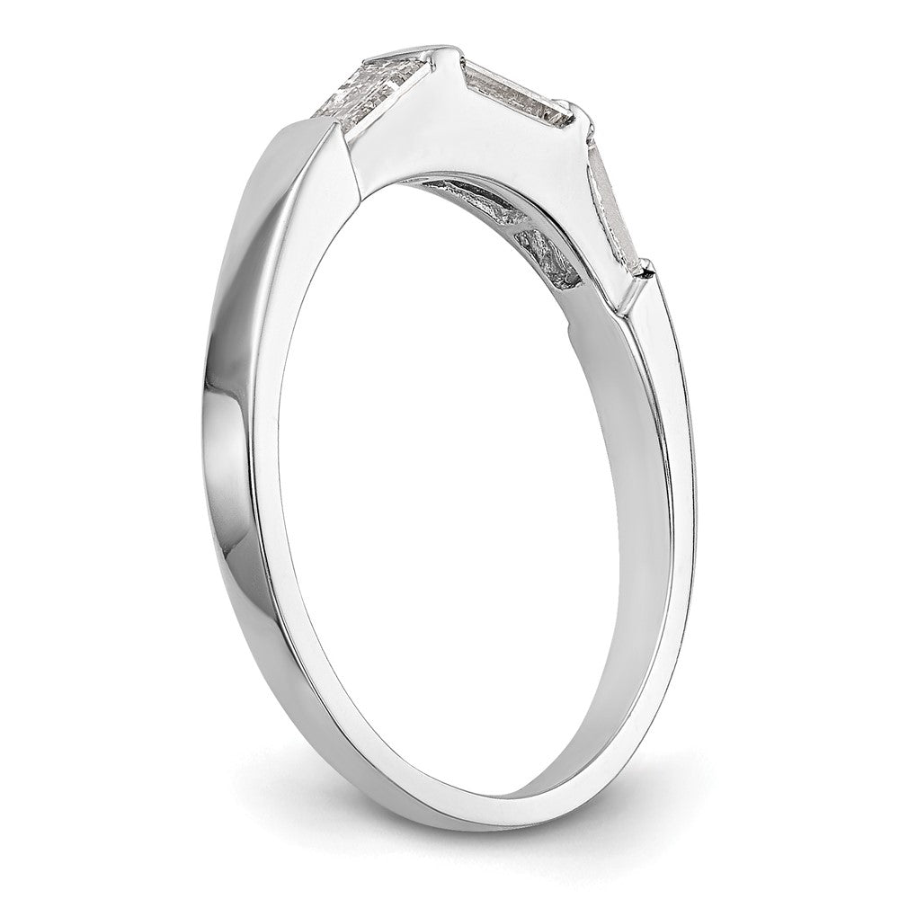 14K Weißgold Baguette Diamant Komplett Ehering