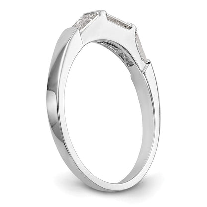 14K Weißgold Baguette Diamant Komplett Ehering