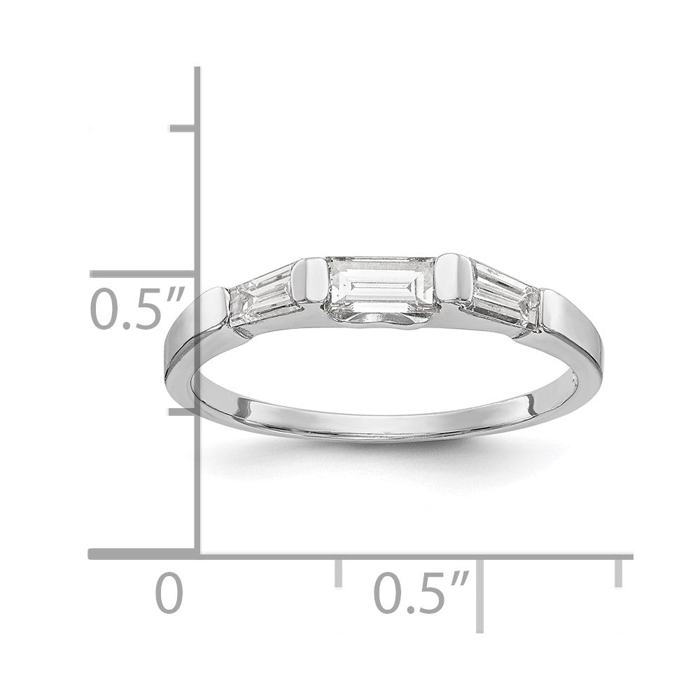 14K Weißgold Baguette Diamant Komplett Ehering
