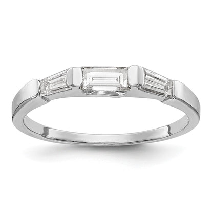 14K Weißgold Baguette Diamant Komplett Ehering