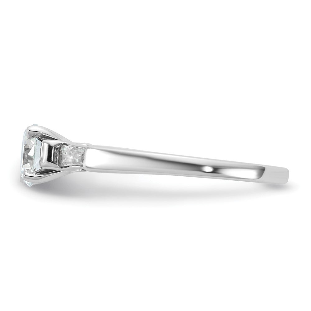 14K Weißgold 3 Stein Diamant Stift Set Includes 2 Baquette Seite Steine Verlobungsring, No Kopf