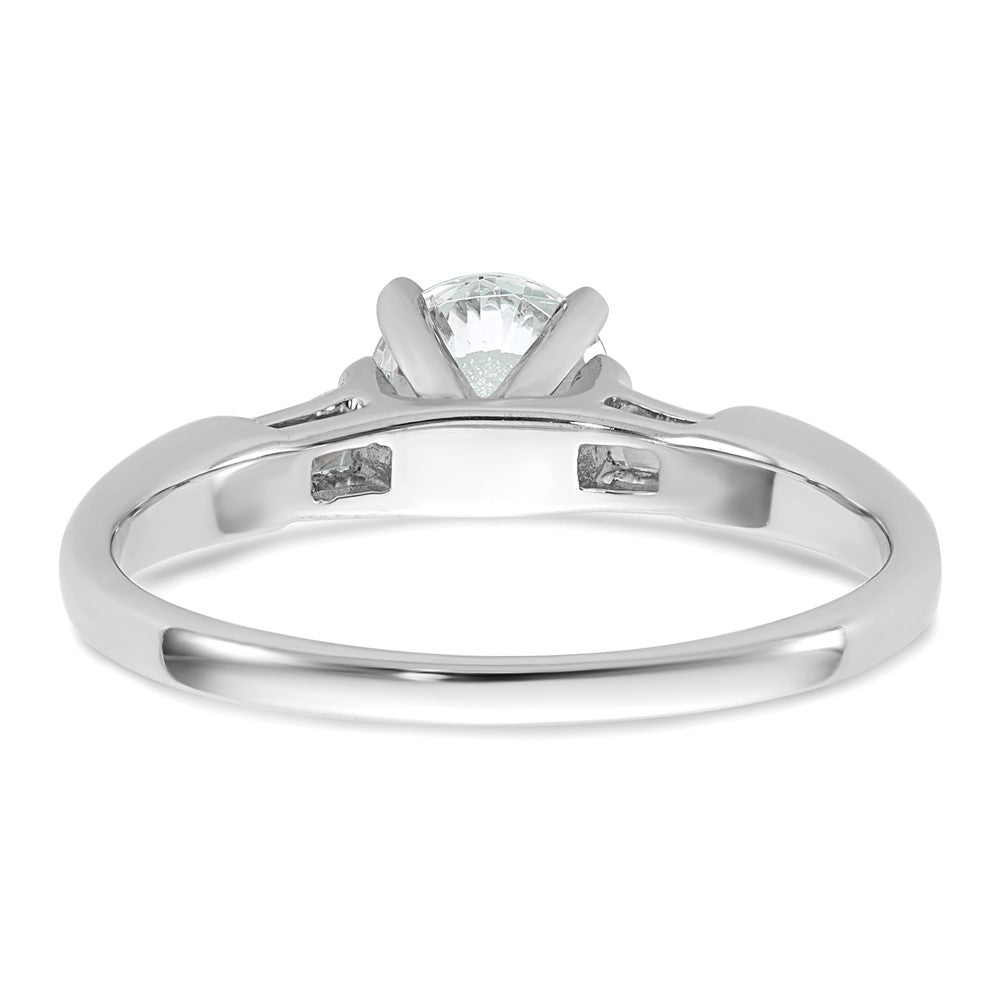 14K Weißgold 3 Stein Diamant Stift Set Includes 2 Baquette Seite Steine Verlobungsring, No Kopf