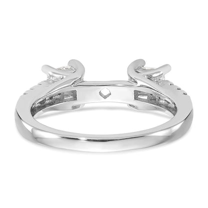 14K Weißgold 3 Stein Plus Stift Set Mittig Halbfassung Princess Diamant Verlobungsring