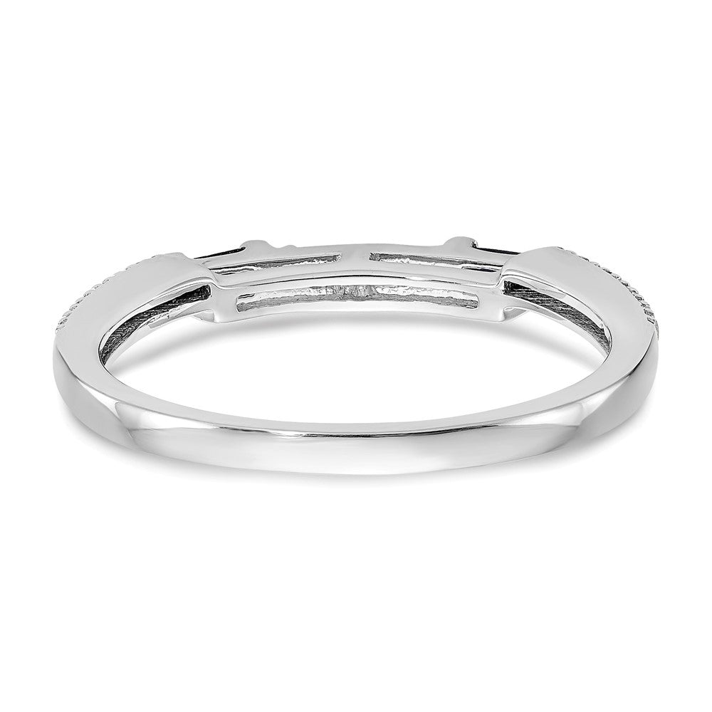 14K Weißgold 1/10 Karat Diamant und Saphir Komplett Ehering
