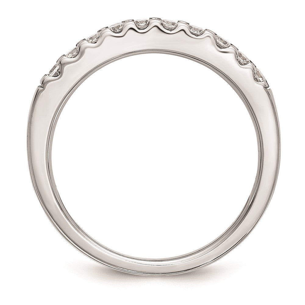 14K Weißgold Damen-Ehering mit natürlichen Diamanten