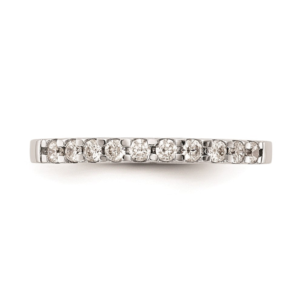 14K Weißgold Damen-Ehering mit natürlichen Diamanten