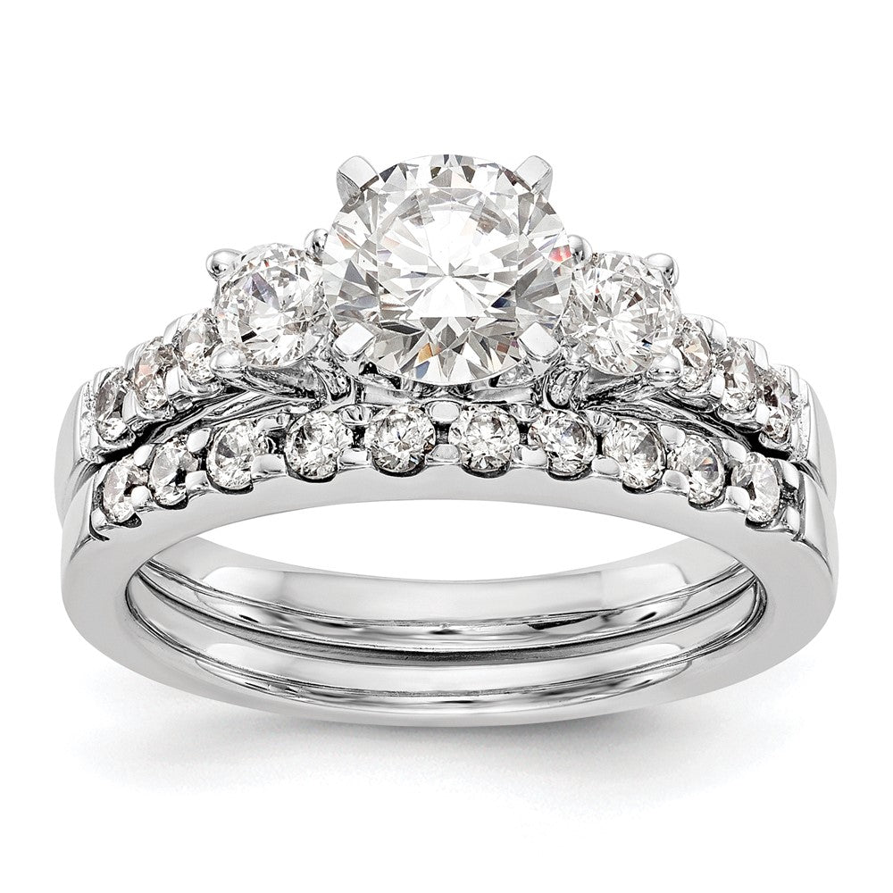 14K Weißgold 1/5 Ct. Im Labor Gezüchtet Diamant Vs/si+ G+ Halbfassung Stift Set Verlobungsring