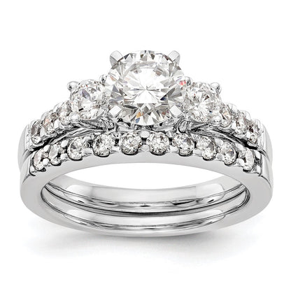 14K Weißgold 1/5 Ct. Im Labor Gezüchtet Diamant Vs/si+ G+ Halbfassung Stift Set Verlobungsring