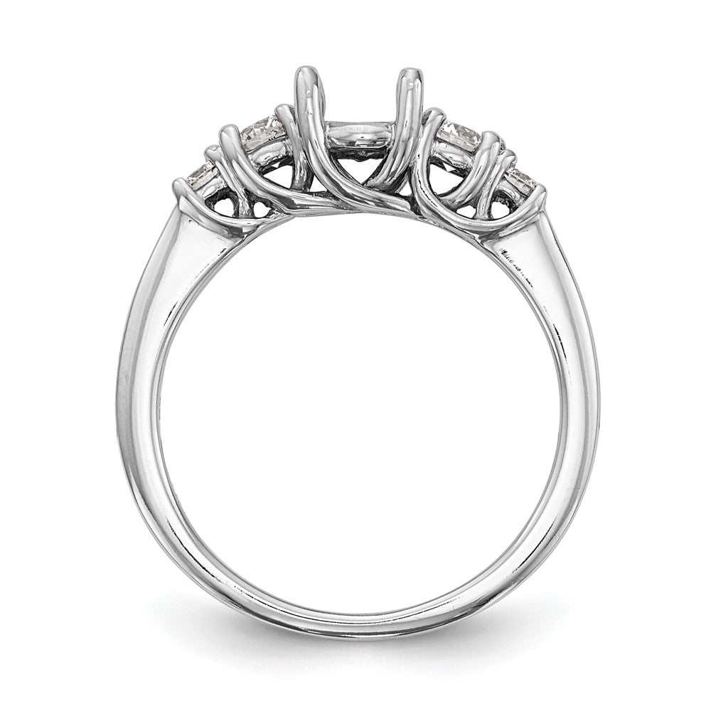 585 Weißgold Verlobungsring mit 5 simulierten Diamanten