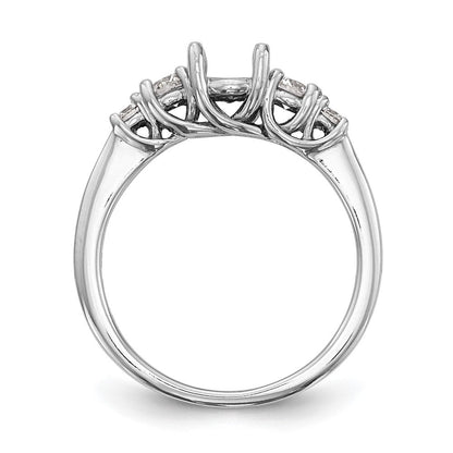 585 Weißgold Verlobungsring mit 5 simulierten Diamanten