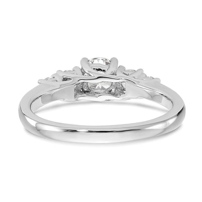 585 Weißgold Verlobungsring mit 5 simulierten Diamanten