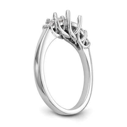585 Weißgold Verlobungsring mit 5 simulierten Diamanten