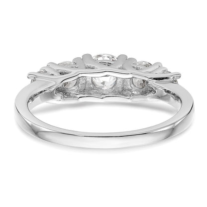 14K Weißgold Verlobungsring mit 5 simulierten Diamanten