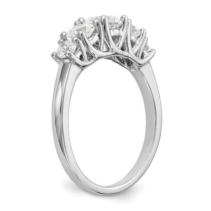 14K Weißgold Verlobungsring mit 5 simulierten Diamanten