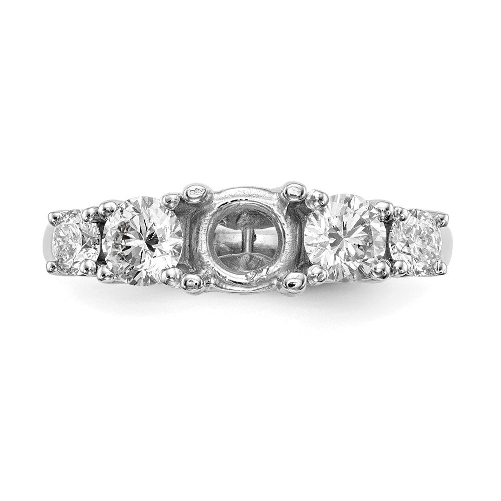 14K Weißgold Verlobungsring mit 5 simulierten Diamanten