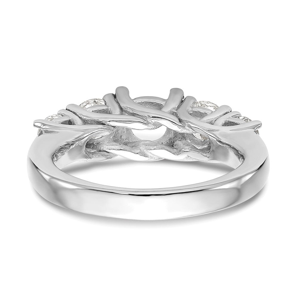 14K Weißgold Verlobungsring mit 5 simulierten Diamanten