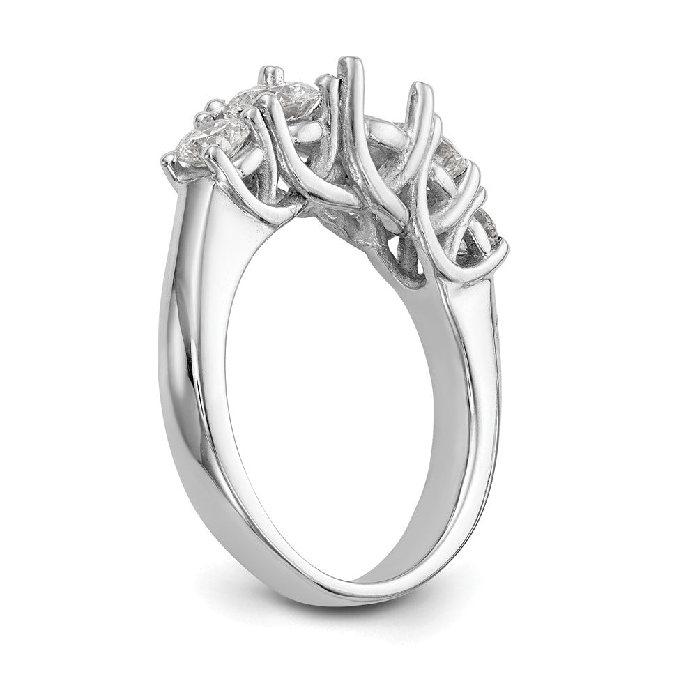 14K Weißgold Verlobungsring mit 5 simulierten Diamanten