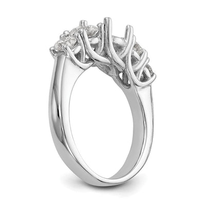14K Weißgold Verlobungsring mit 5 simulierten Diamanten
