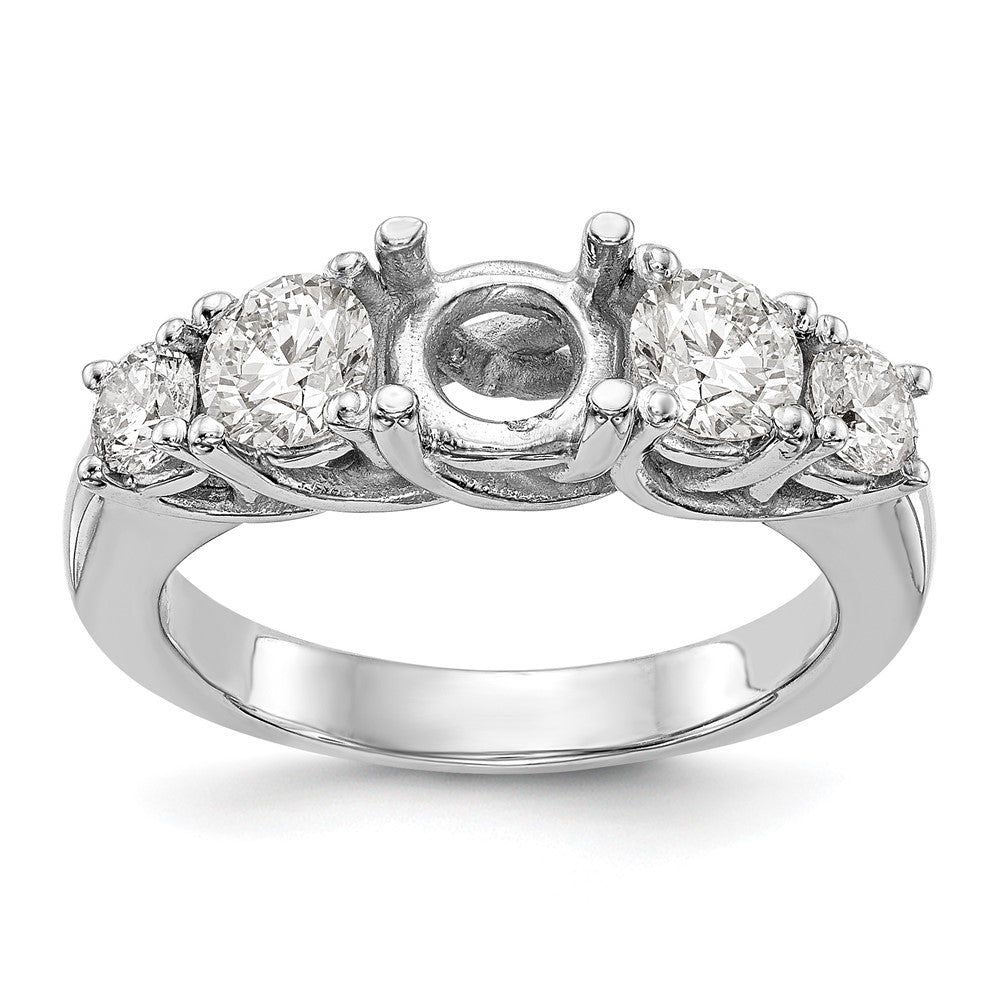 14K Weißgold Verlobungsring mit 5 simulierten Diamanten