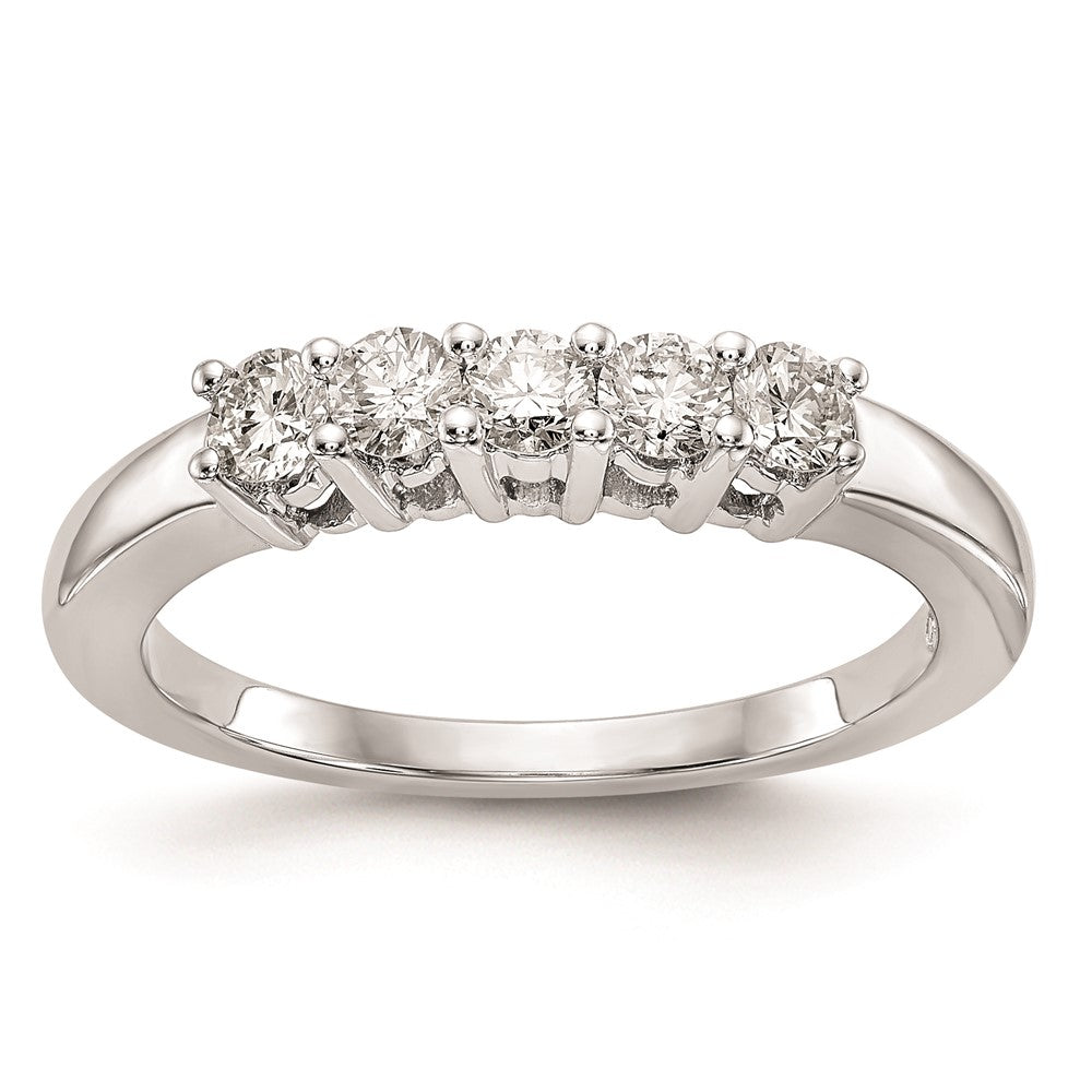 14K Weißgold Ehering mit natürlichen Diamanten