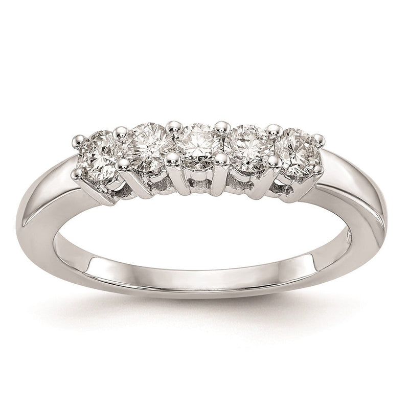 14K Weißgold Ehering mit natürlichen Diamanten 0,45 ct