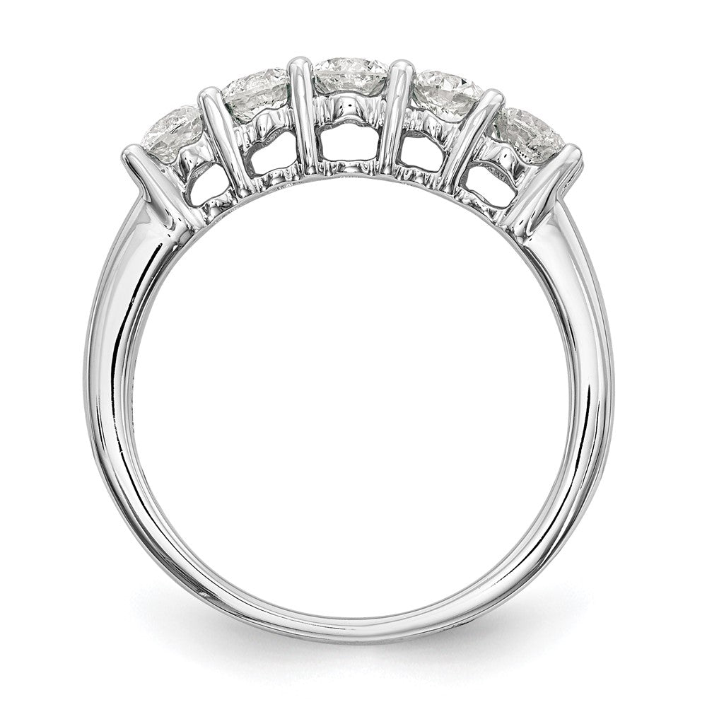 14K Weißgold 5 Stein 7/8 Karat Diamant Komplett Ehering
