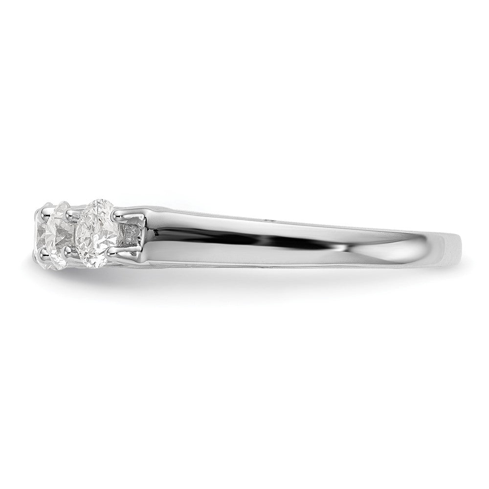 14K Weißgold 5 Stein 7/8 Karat Diamant Komplett Ehering