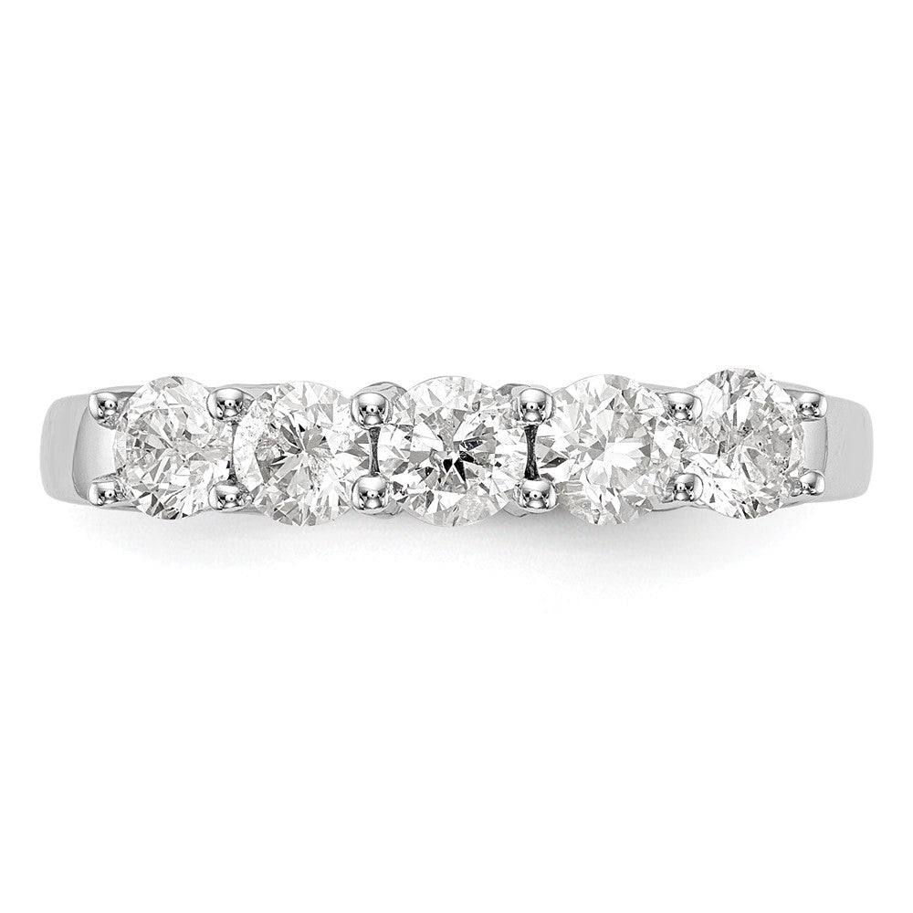 14K Weißgold 5 Stein 7/8 Karat Diamant Komplett Ehering