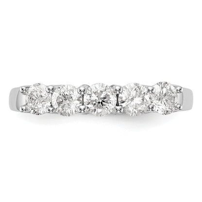 14K Weißgold 5 Stein 7/8 Karat Diamant Komplett Ehering