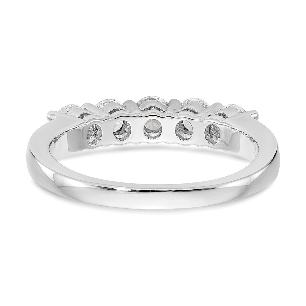 14K Weißgold 5 Stein 7/8 Karat Diamant Komplett Ehering