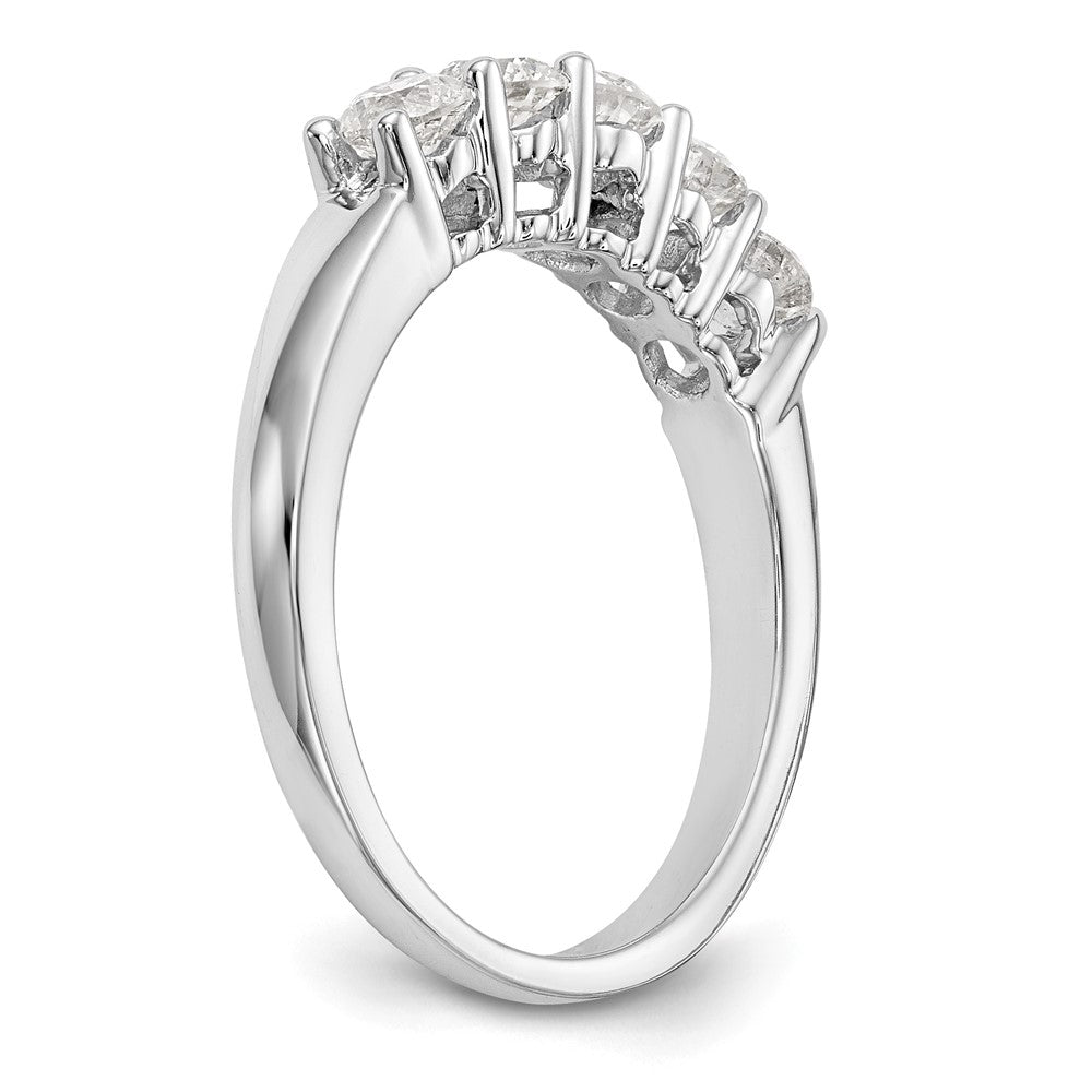 14K Weißgold 5 Stein 7/8 Karat Diamant Komplett Ehering
