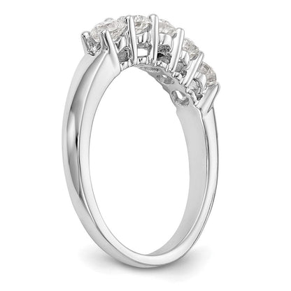 14K Weißgold 5 Stein 7/8 Karat Diamant Komplett Ehering