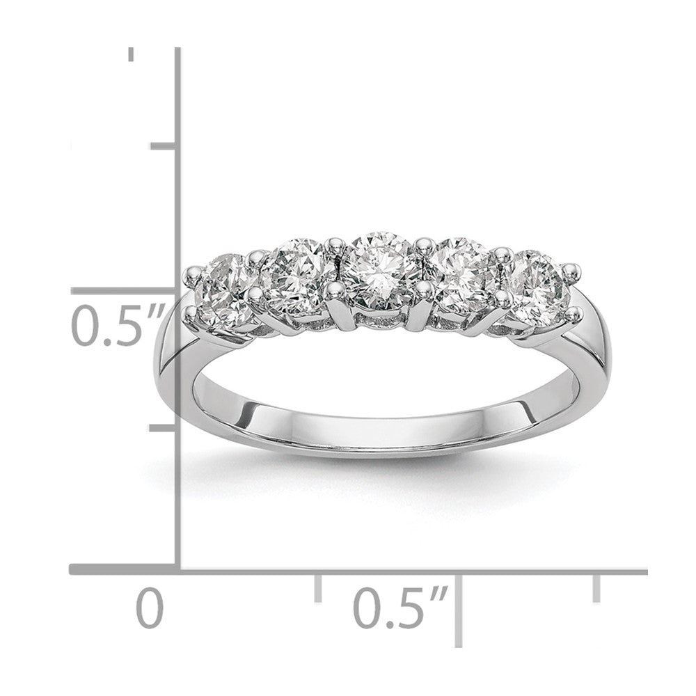 14K Weißgold 5 Stein 7/8 Karat Diamant Komplett Ehering